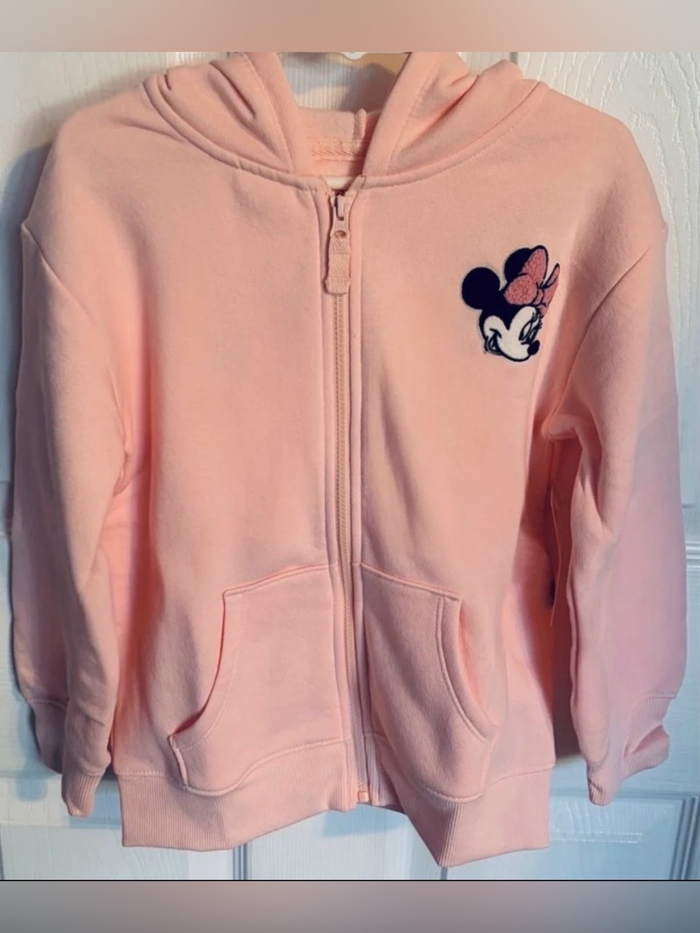 Disney Jumping Beans Minnie Mouse Toddler Pink Zip Up Hoodie, Size 5T NWT